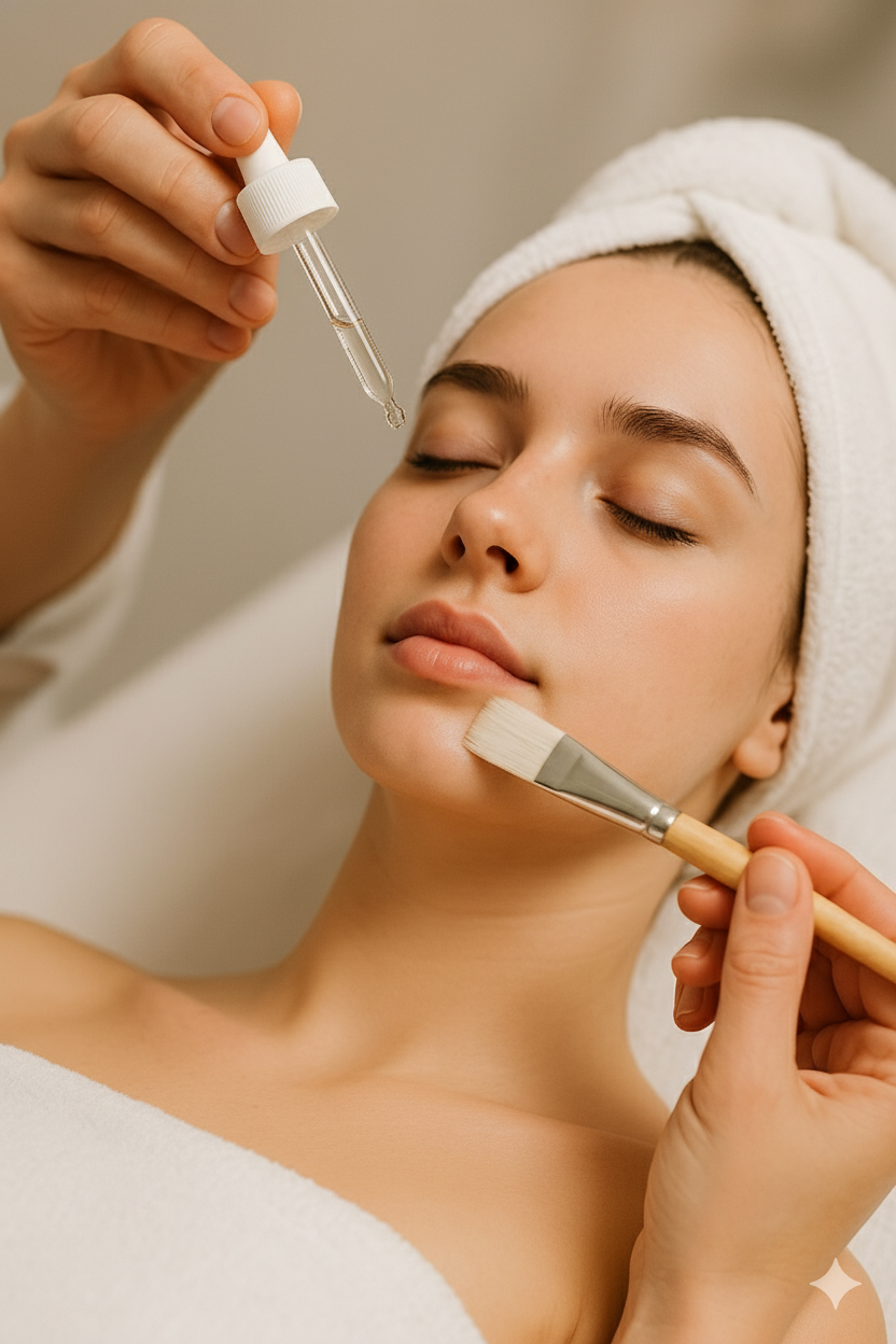 Antes e depois do Peeling de Verão na testa