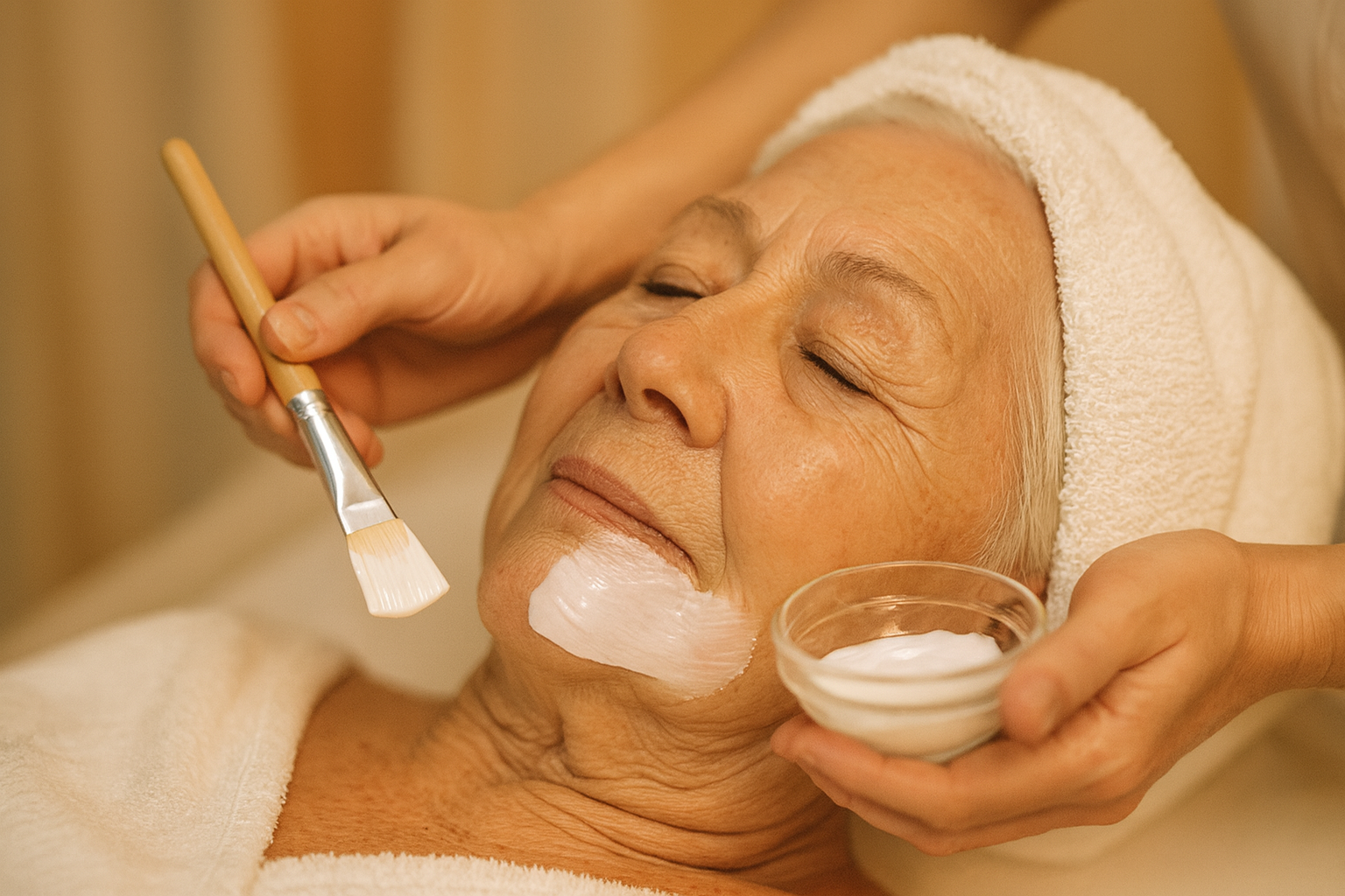 Tratamento Hidra Skin com máscara dourada